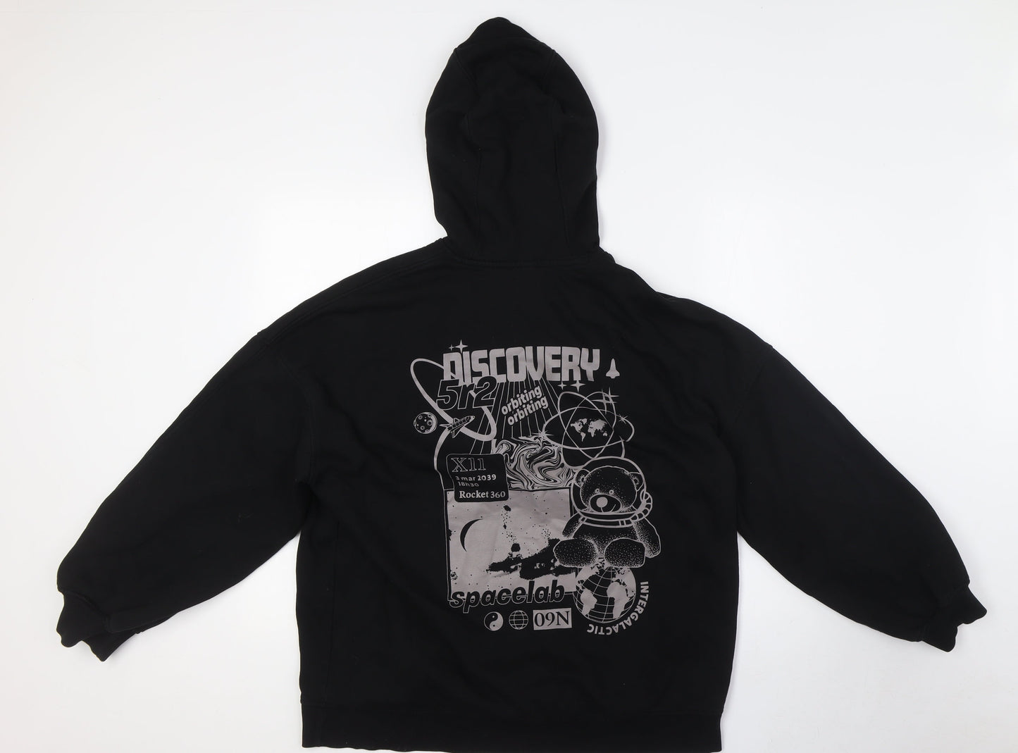 Mens UK Size M Divided by H&M Black Pullover Hoodie