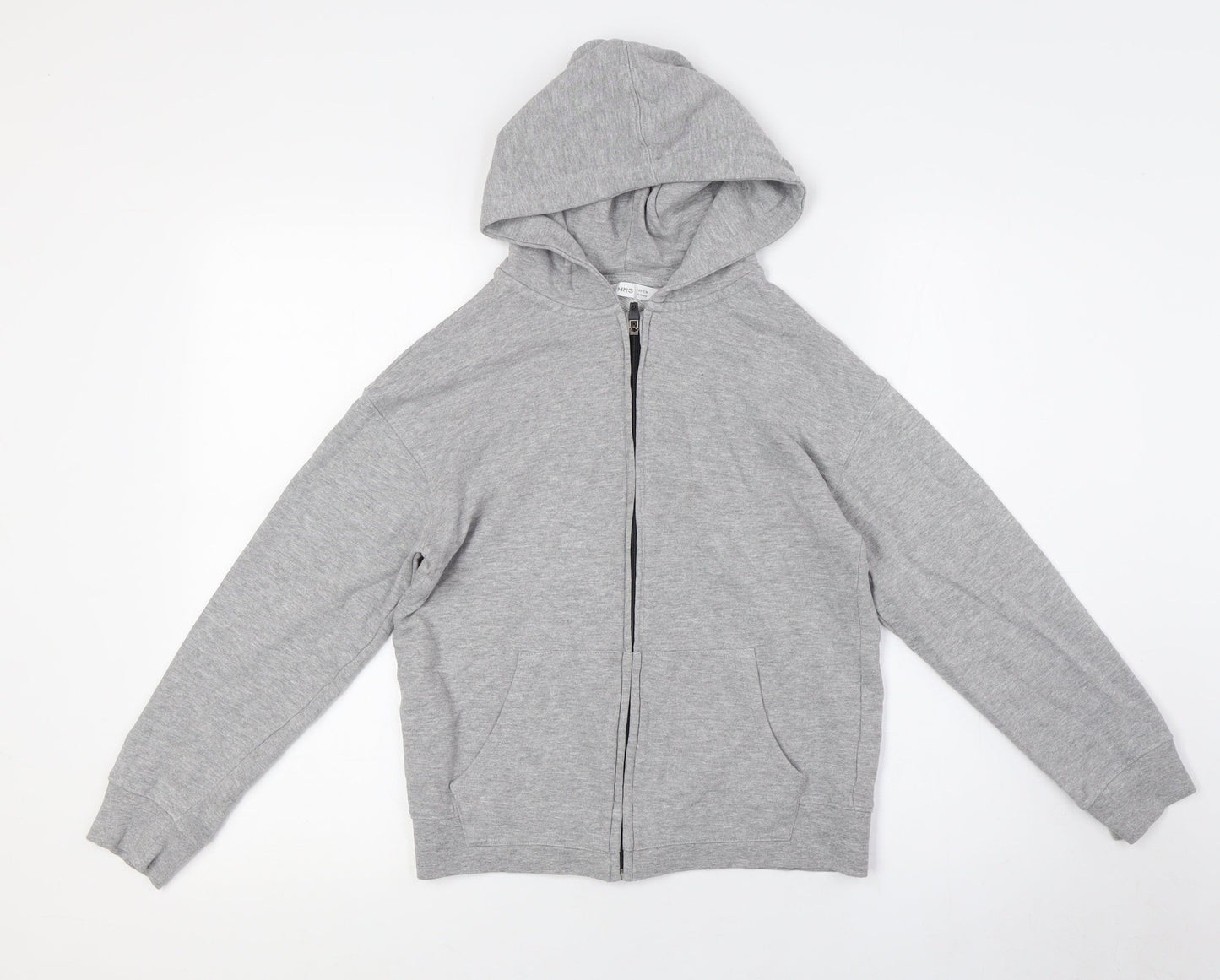 MNG Boys Grey Cotton Full Zip Hoodie Size 10 Years Zip