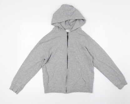MNG Boys Grey Cotton Full Zip Hoodie Size 10 Years Zip