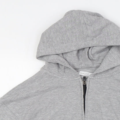 MNG Boys Grey Cotton Full Zip Hoodie Size 10 Years Zip