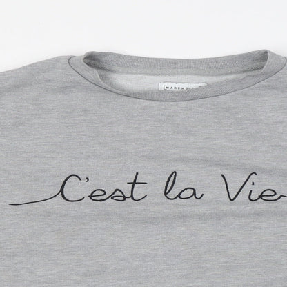 Warehouse Womens Grey Cotton Pullover Sweatshirt Size M - C'est La Vie