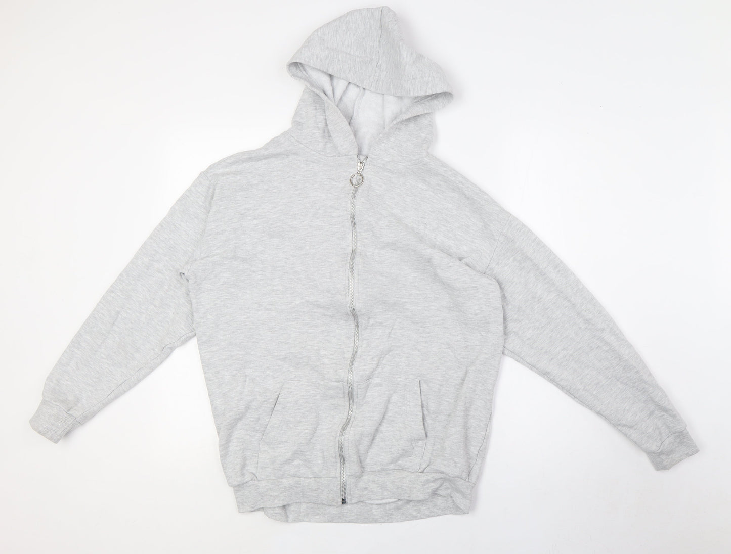 newlook 915 Girls Grey Cotton Full Zip Hoodie Size 14-15 Years Zip