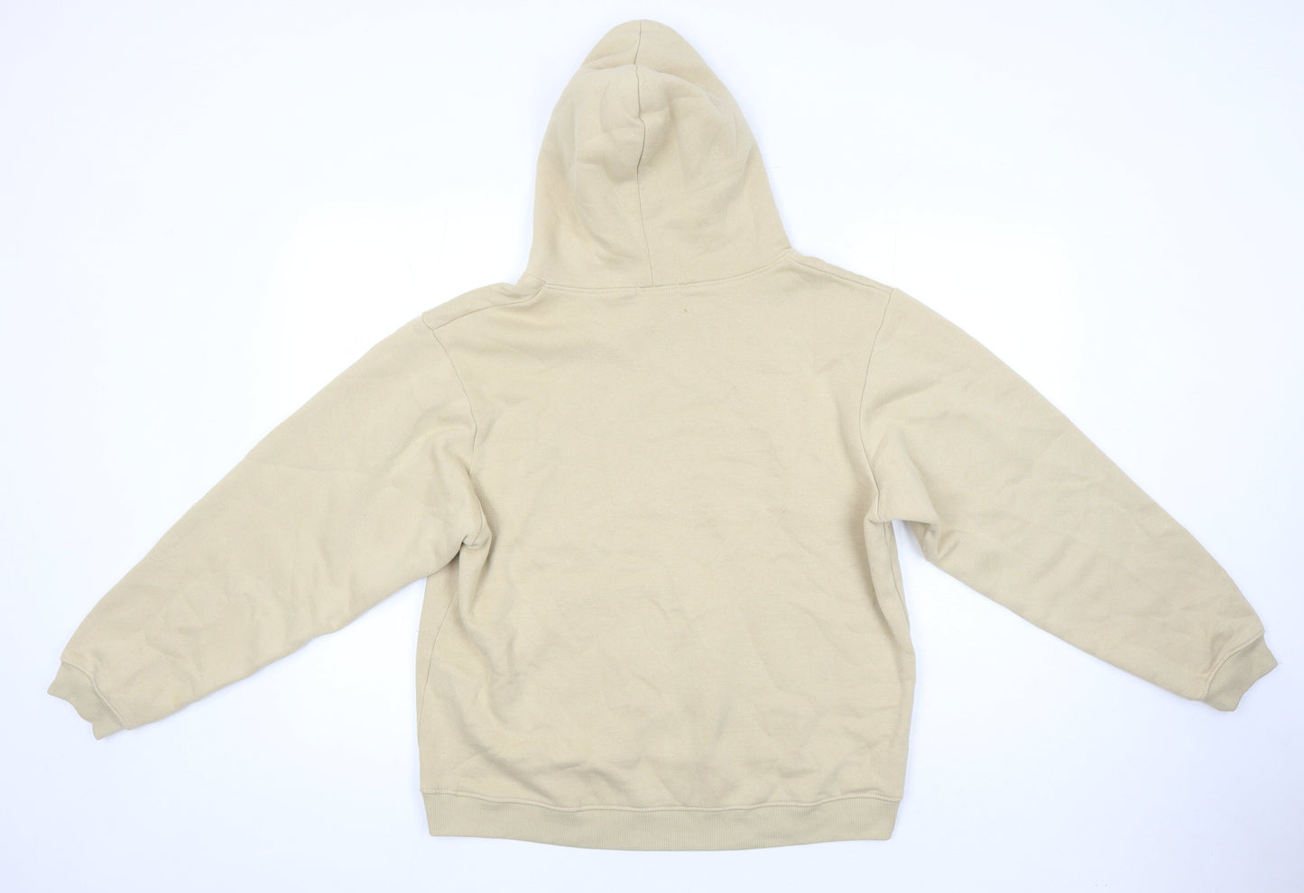 PRETTYLITTLETHING Womens Beige Cotton Pullover Hoodie Size M