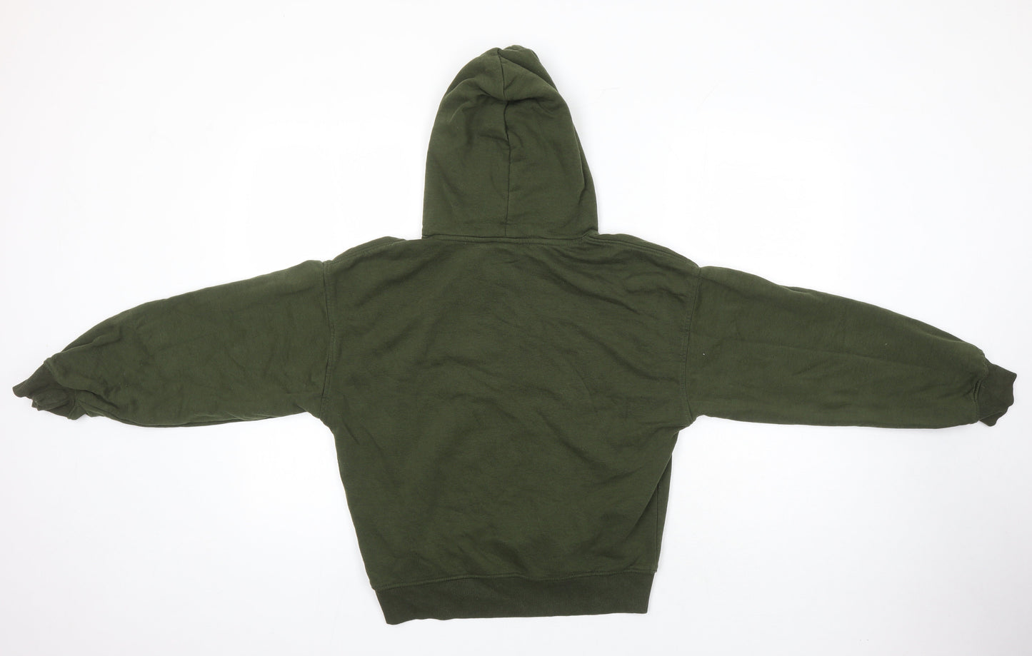 Zara Womens Green Cotton Pullover Hoodie Size S