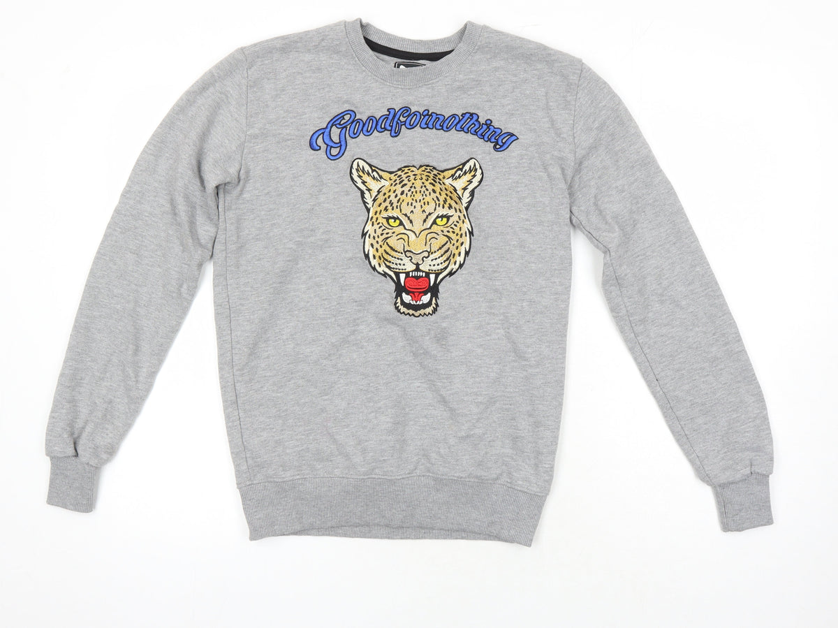 Good For Nothing Womens Grey Cotton Pullover Sweatshirt Size XL