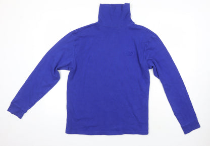Crane Snow Mens Blue Cotton Pullover Casual Size 38 Mock Neck