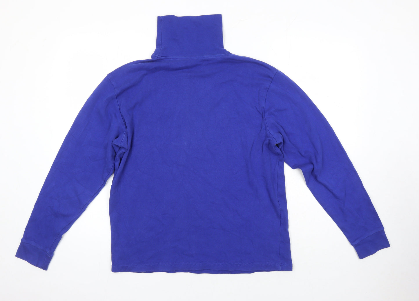 Crane Snow Mens Blue Cotton Pullover Casual Size 38 Mock Neck