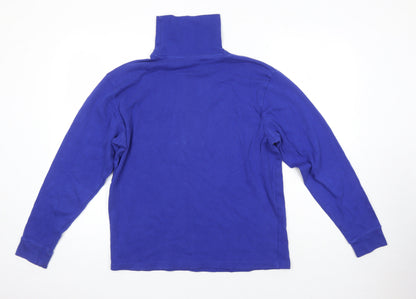 Crane Snow Mens Blue Cotton Pullover Casual Size 38 Mock Neck