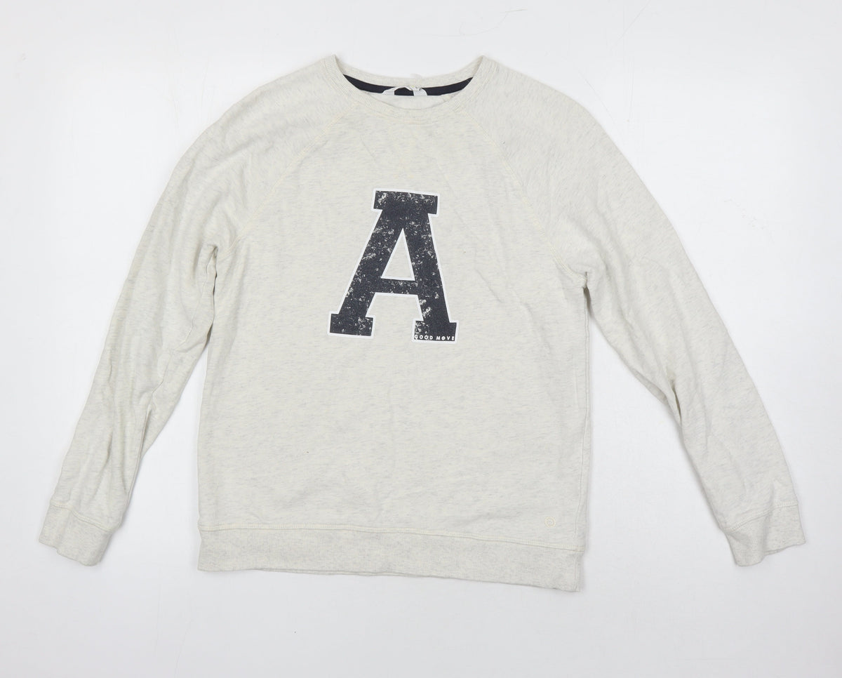 M&S Womens Grey Cotton Pullover Sweatshirt Size 10