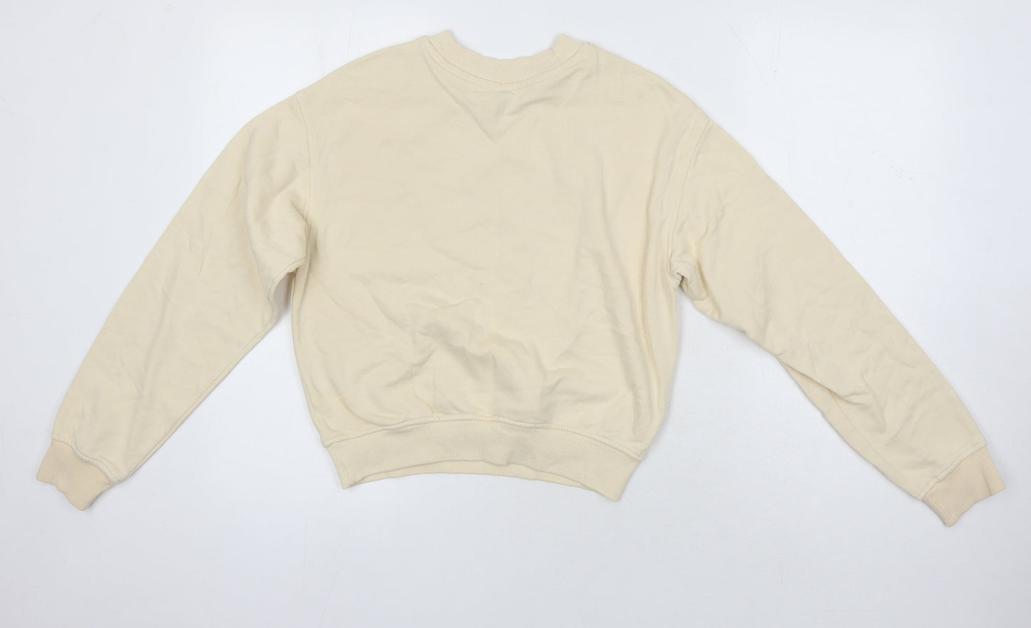 H&M Womens Beige Cotton Pullover Sweatshirt Size XS