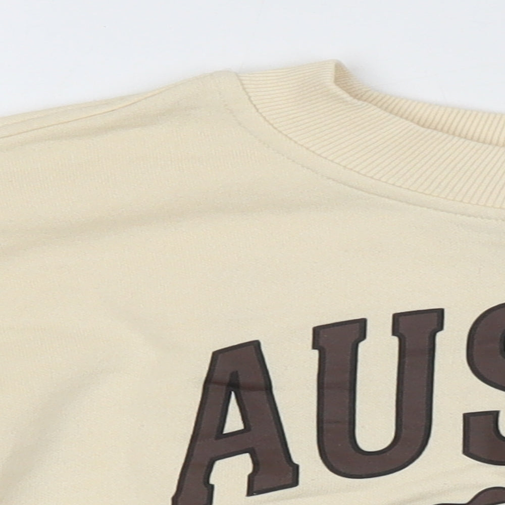 H&M Womens Beige Cotton Pullover Sweatshirt Size XS