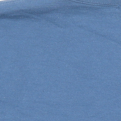 PRETTYLITTLETHING Womens Blue Cotton Pullover Sweatshirt Size S - Cropped