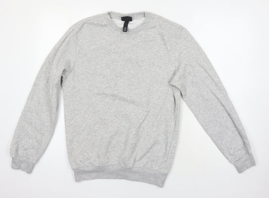 H&M Womens Grey Cotton Pullover Sweatshirt Size XS