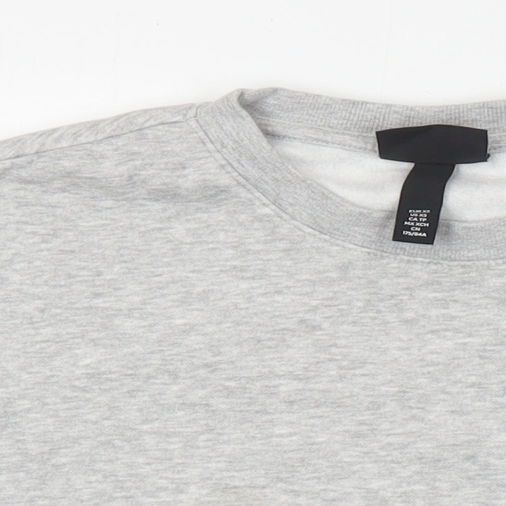 H&M Womens Grey Cotton Pullover Sweatshirt Size XS