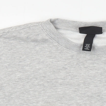 H&M Womens Grey Cotton Pullover Sweatshirt Size XS