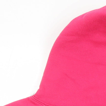 Lady Fit Hood Womens Pink Houndstooth Cotton Pullover Hoodie Size M - Dublin