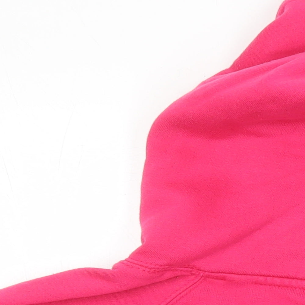 Lady Fit Hood Womens Pink Houndstooth Cotton Pullover Hoodie Size M - Dublin