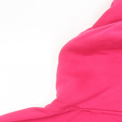 Lady Fit Hood Womens Pink Houndstooth Cotton Pullover Hoodie Size M - Dublin