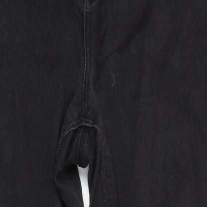 Dorothy Perkins Womens Black Cotton Straight Jeans Size 14 L27 in Regular