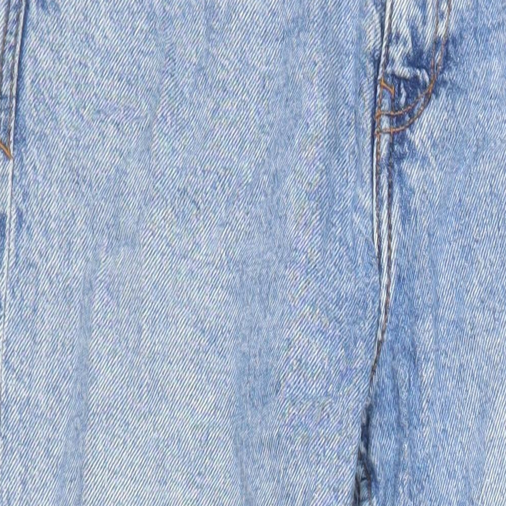 Zara Womens Blue Cotton Blend Tapered Jeans Size 8 L27 in Regular