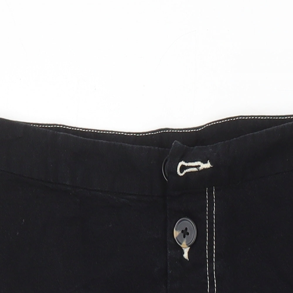 Monkl Womens Black Cotton A-Line Skirt Size 38 in