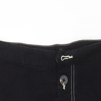Monkl Womens Black Cotton A-Line Skirt Size 38 in