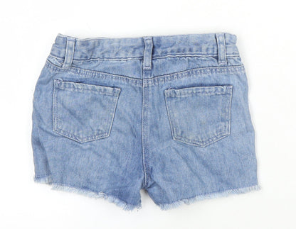 I love girlswear Girls Blue 100% Cotton Hot Pants Shorts Size 6 Years Regular - Sequin Detail