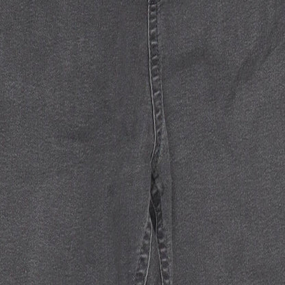 M&S Womens Grey Herringbone Cotton Jegging Jeans Size 10 L24 in Regular - Elasticated Waist
