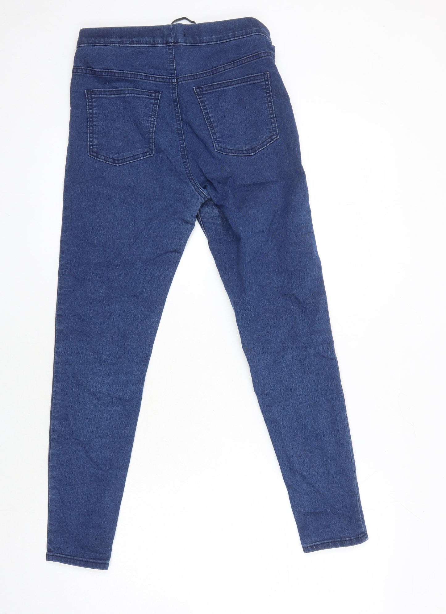 M&S Womens Blue Cotton Jegging Jeans Size 10 L25 in Regular