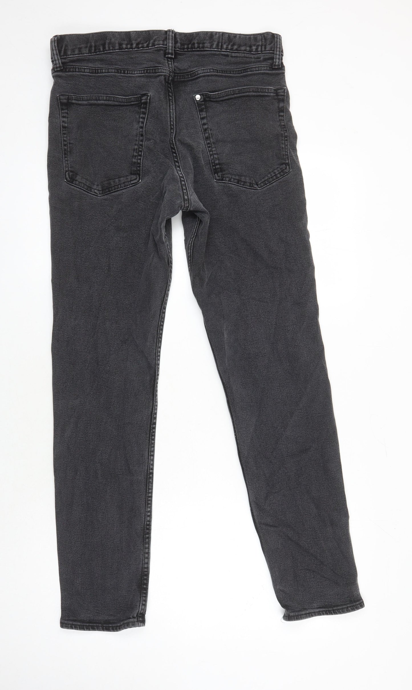 H&M Mens Black Cotton Skinny Jeans Size 33 in L30 in Extra-Slim