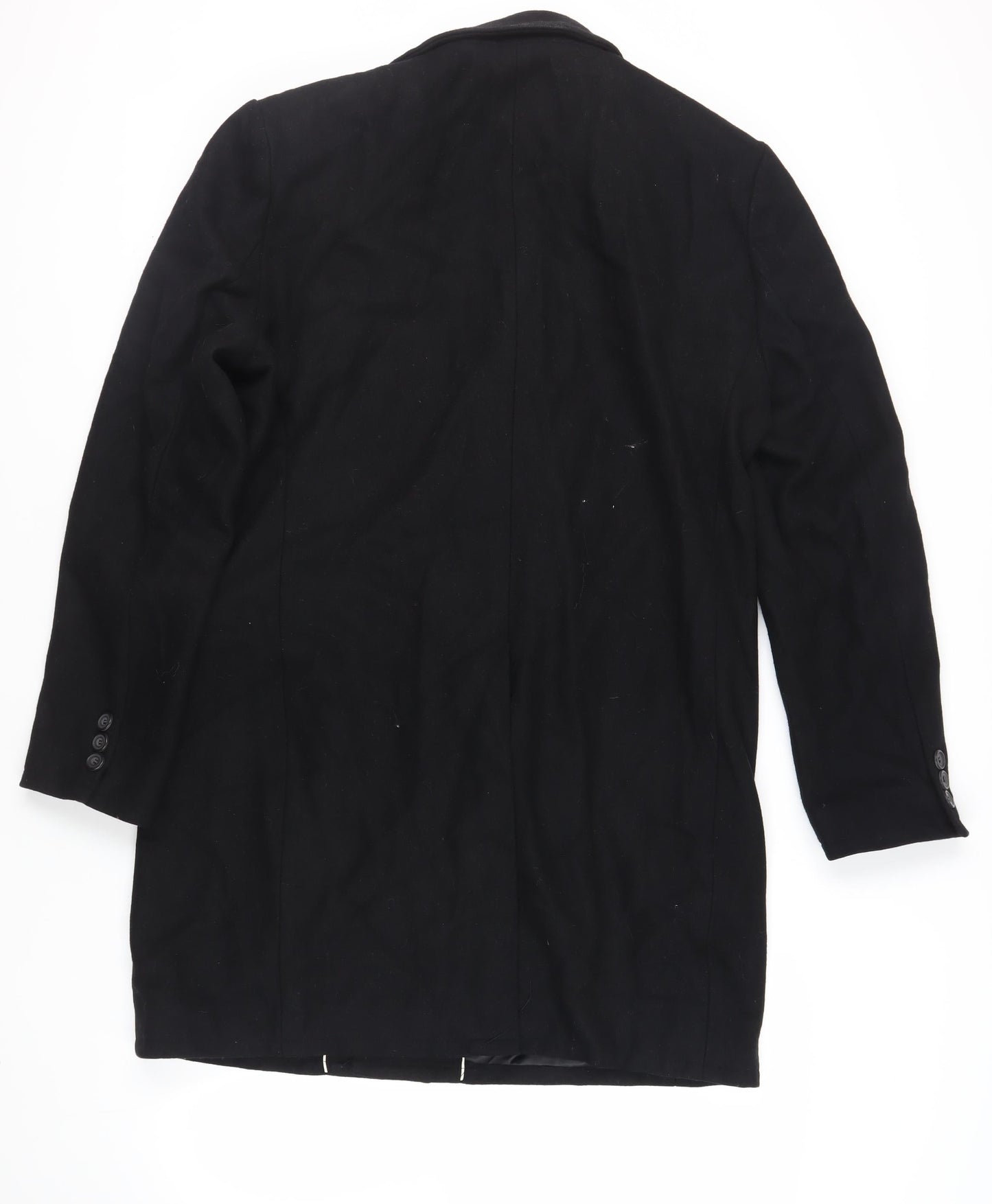 Mens UK Size XL Topman Black Overcoat