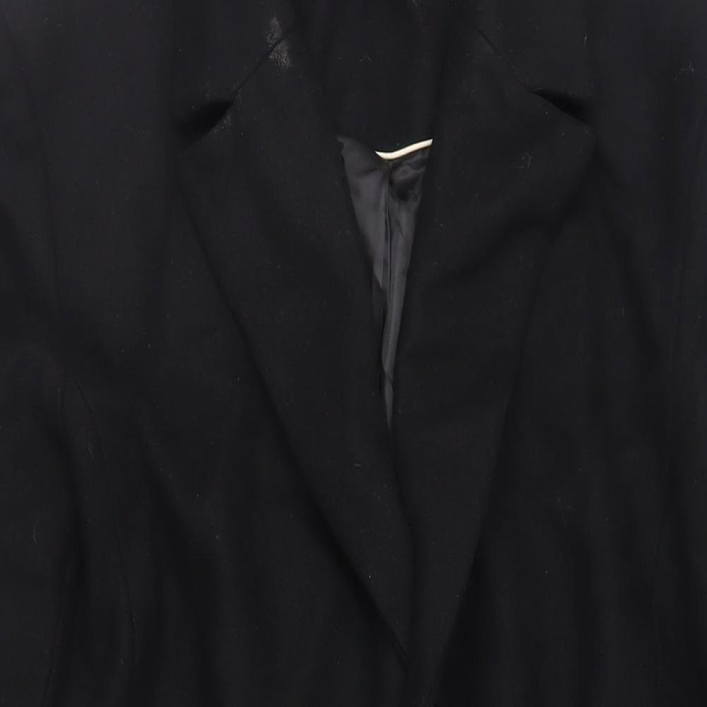 Mens UK Size XL Topman Black Overcoat