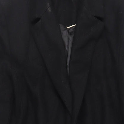 Mens UK Size XL Topman Black Overcoat