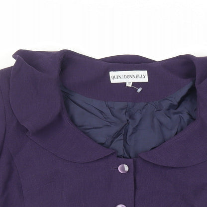 Quin and Donnelly Womens Purple Jacket Blazer Size 12 Button