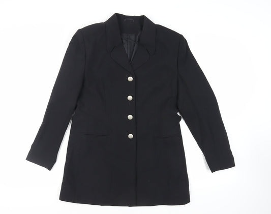 Classic Woman Womens Black Jacket Blazer Size 12 Button