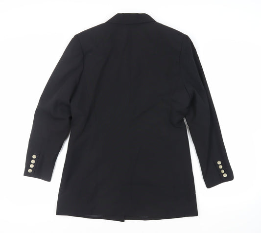 Classic Woman Womens Black Jacket Blazer Size 12 Button