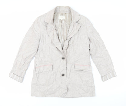 NEXT Womens Beige Jacket Blazer Size 8 Button