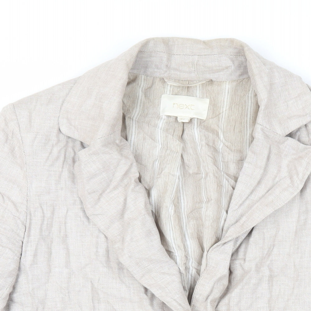 NEXT Womens Beige Jacket Blazer Size 8 Button