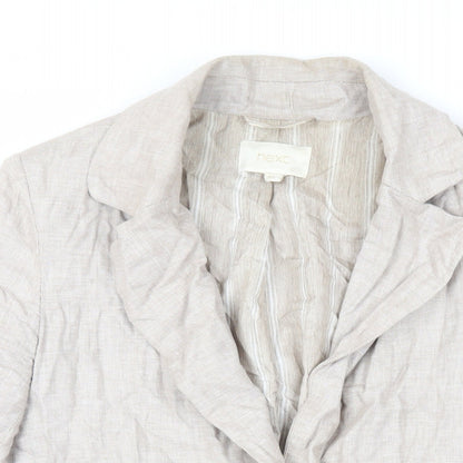 NEXT Womens Beige Jacket Blazer Size 8 Button