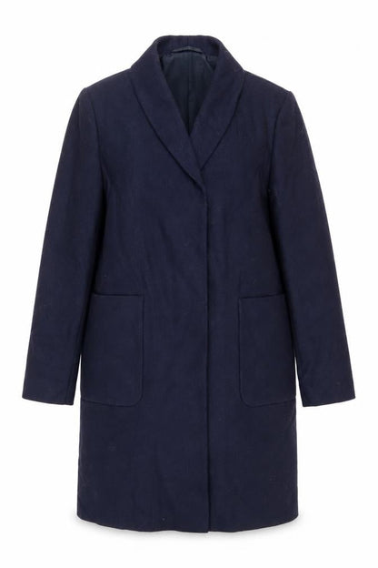 John Lewis Womens Blue Overcoat Coat Size 12 Button