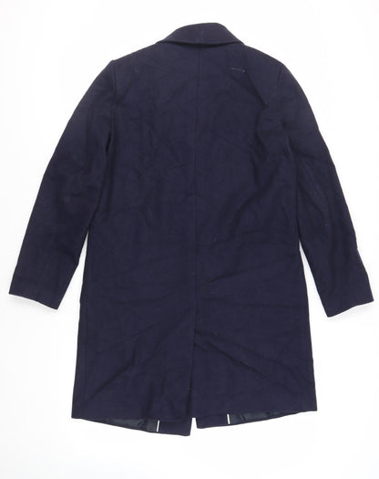 John Lewis Womens Blue Overcoat Coat Size 12 Button