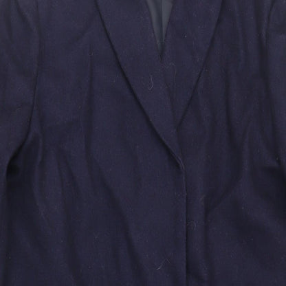 John Lewis Womens Blue Overcoat Coat Size 12 Button