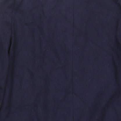 John Lewis Womens Blue Overcoat Coat Size 12 Button