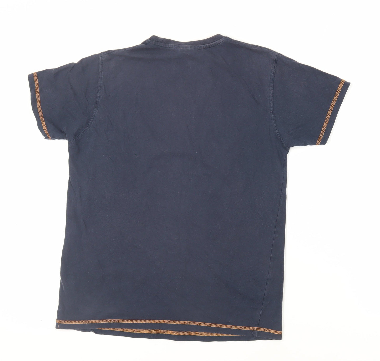 Soul Star Boys Blue Cotton Basic T-Shirt Size 13 Years Crew Neck Pullover