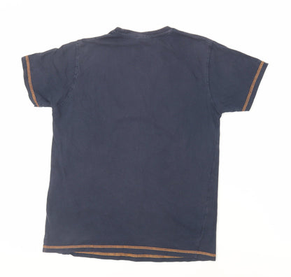 Soul Star Boys Blue Cotton Basic T-Shirt Size 13 Years Crew Neck Pullover