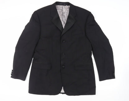 Mens UK Size 42 Karl Jackson Regular Black Suit Tuxedo