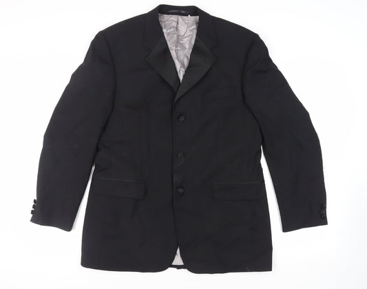 Mens UK Size 42 Karl Jackson Regular Black Suit Tuxedo