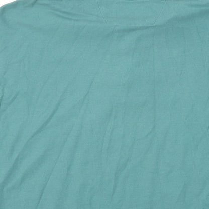 Maine New England Mens Green Cotton Polo Size L Collared Button