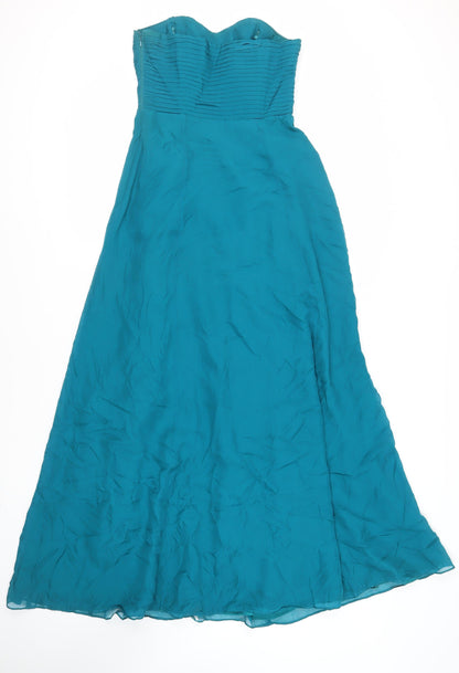 Coast Womens Green Silk Ball Gown Size 8 Sweetheart Zip - Strapless