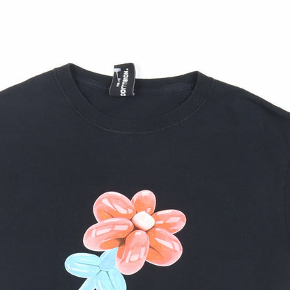Womens UK Size S COLLUSION Black Basic T-Shirt